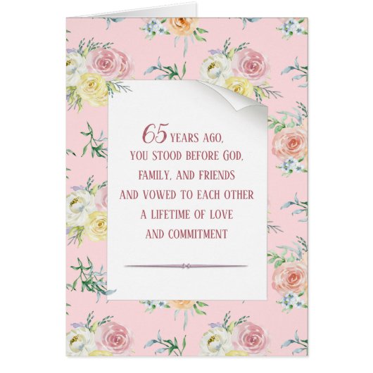 Rose d'aquarelle 65e anniversaire (Devant)