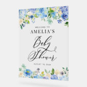 Rose d'aquarelle bleu et Baby shower Hydrangea (Angle)