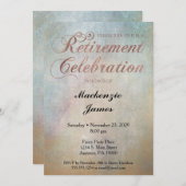 Rose d'aquarelle Gold Retraite Party Invitation (Devant / Derrière)