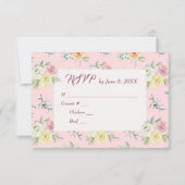 Rose d'aquarelle mariage RSVP (Devant)