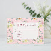 Rose d'aquarelle mariage RSVP (Debout devant)
