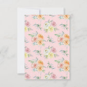 Rose d'aquarelle mariage RSVP (Dos)