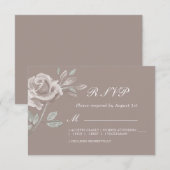 Rose d'aquarelle minimal mariage RSVP (Devant / Derrière)