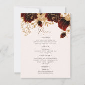 Rose D'Aquarelle Or Numéro De Table Et Menu Mariag (Devant)