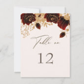 Rose D'Aquarelle Or Numéro De Table Et Menu Mariag (Dos)