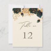 Rose D'Aquarelle Or Numéro De Table Et Menu Mariag (Dos)