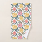 Rose d'aquarelle rose et jaune (Serviette à main)