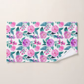 Rose d'aquarelle rose et violet (Serviette à main)
