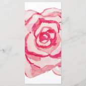 Rose d'aquarelle rose | Menu Mariage (Dos)