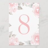 Rose d'aquarelle rose vintage Numéro de table (Devant)