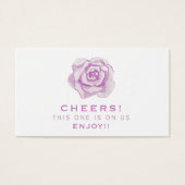 Rose d'aquarelle violet | Billet de boisson Mariag (Devant)