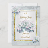 Rose d'argent bleu rose or Invitation de fête d'an (Devant)