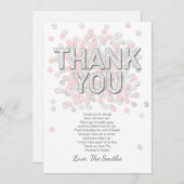 Rose d'argent de confettis de carte de (Devant / Derrière)