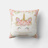 Rose de bébé de stat de naissance de coussin de (Verso)