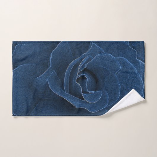 Rose de bleu de velours (Serviette à main)