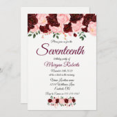 Rose de Bourgogne Invitation de la fête du 17e ann (Devant / Derrière)