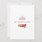 Rose de Bourgogne | Invitations de Quinceanera (Dos)