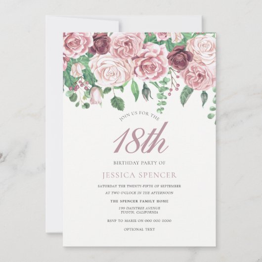 Rose de Bourgogne rose 17e 18e Invitation de 19e a (Devant)