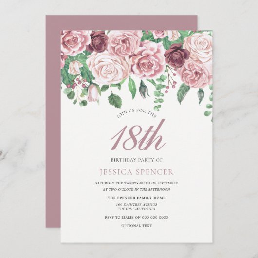 Rose de Bourgogne rose 17e 18e Invitation de 19e a (Devant / Derrière)