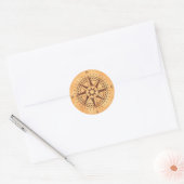 rose de boussole Brown sur les stickers de texture (Enveloppe)