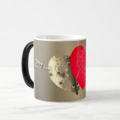 Rose de bronze Coeur rouge Saint Valentin Mug magi (Devant gauche)