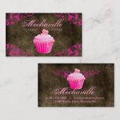 Rose de brun de suède de petit gâteau de carte de (Devant / Derrière)