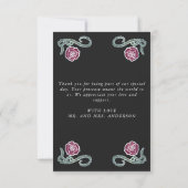 Rose de café gothique noir Carte de remerciements (Dos)