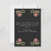 Rose de café gothique noir Carte de remerciements (Dos)