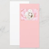 Rose de caniche blanc Pétales rose Invitation (Devant / Derrière)