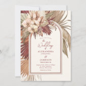 Rose de cannelle Bohême Floral Faire-part de maria (Devant)