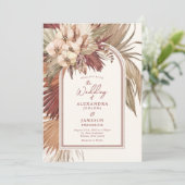 Rose de cannelle Bohême Floral Faire-part de maria (Debout devant)