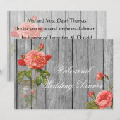 Rose de carte de faire-part de mariage de (Devant / Derrière)
