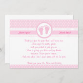 Rose de carte de remerciements de baby shower de (Devant / Derrière)