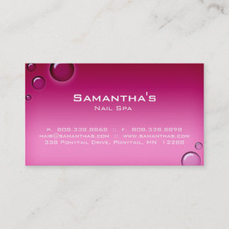 Rose de carte de visite de spa de salon de bulles