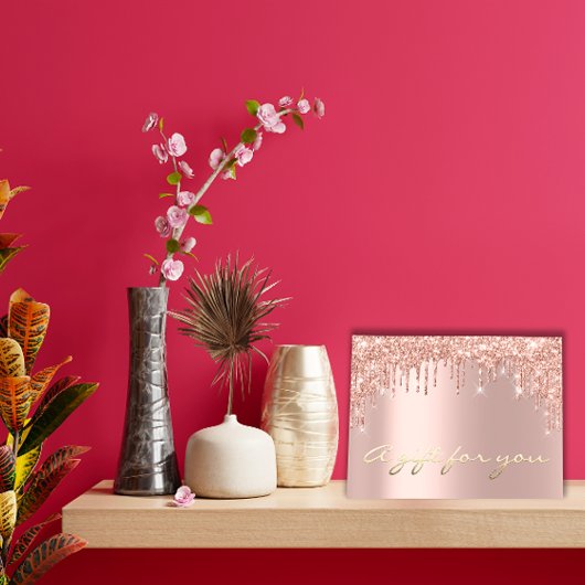 Rose de certificat cadeau gouttes de maquillage Ey