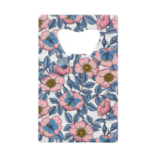 Rose de chien et papillons