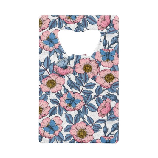 Rose de chien et papillons (Devant)