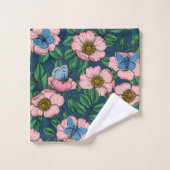 Rose de chien et papillons (Gant de toilette)