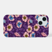 Rose de chien et papillons en rose et violet (Verso Horizontal)