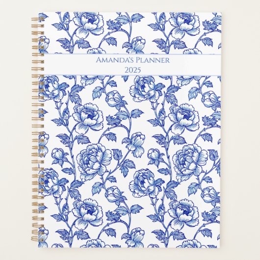 Rose de Chinoiserie Bleue et Blanche (Devant)