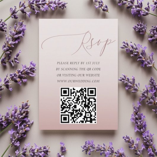 Rose de code QR minimum or Mariage RSVP 