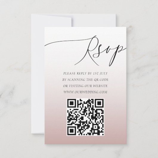 Rose de code QR moderne or simple Mariage RSVP (Devant)