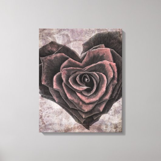 rose de coeur de goth toile enveloppée (Recto)