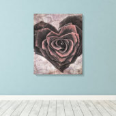 rose de coeur de goth toile enveloppée (Insitu (Plancher de Bois))