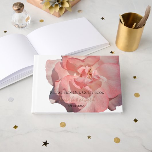 Rose de corail simple moderne Mariage de fleurs Re (Recto ouvert)