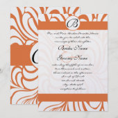 Rose de corail tournoie les invitations de mariage (Devant / Derrière)