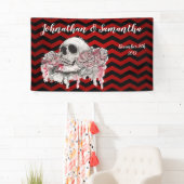 rose de crâne de bannière personnalisée 3'x5' Goth (En situation)