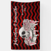 rose de crâne de bannière personnalisée 3'x5' Goth (Vertical)