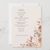 Rose de crème Élégante invitation de mariage (Devant)