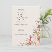 Rose de crème Élégante invitation de mariage (Debout devant)